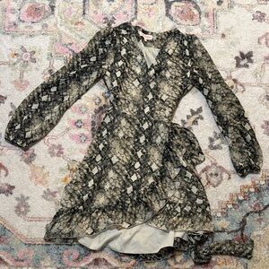 Leyden Monochrome Snake Print Dress